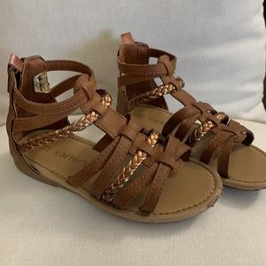 Little girls brown gladiator style sandals size 11